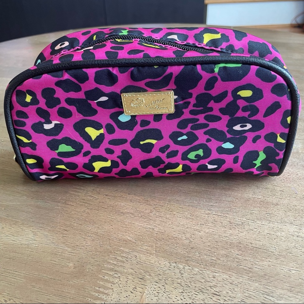 Betsy Johnson Leopard Print Cosmetic Bag
